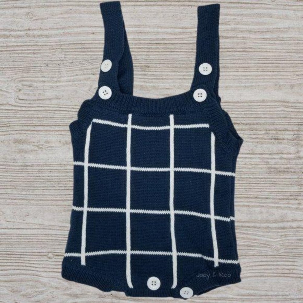 Teal Sweater Button Sleeveless Overall Bodysuit